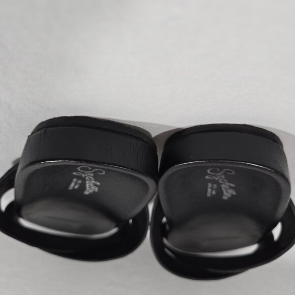 SEYCHELLES Minimalist Lighthearted Slides BLACK Leather Sandals Women's Size 9. - Picture 10 of 17